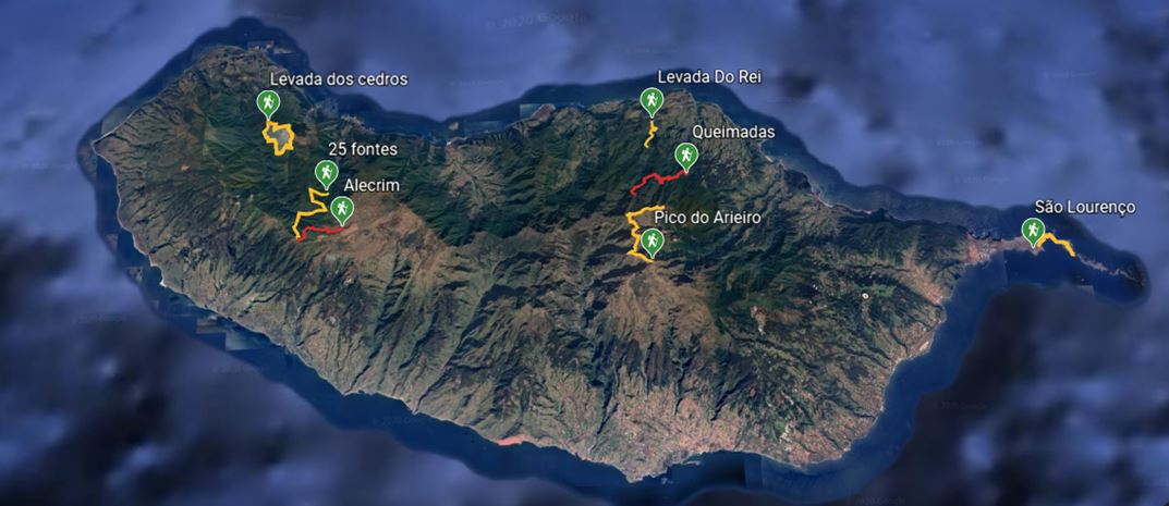 madeira hikes map